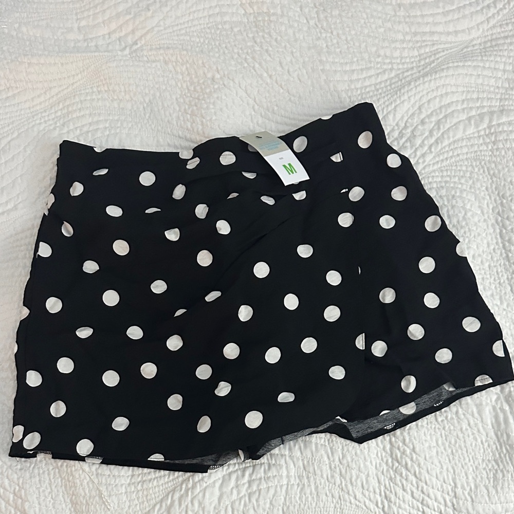 Black and White Polka Dot Skort